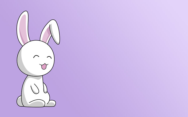 cute white bunny character