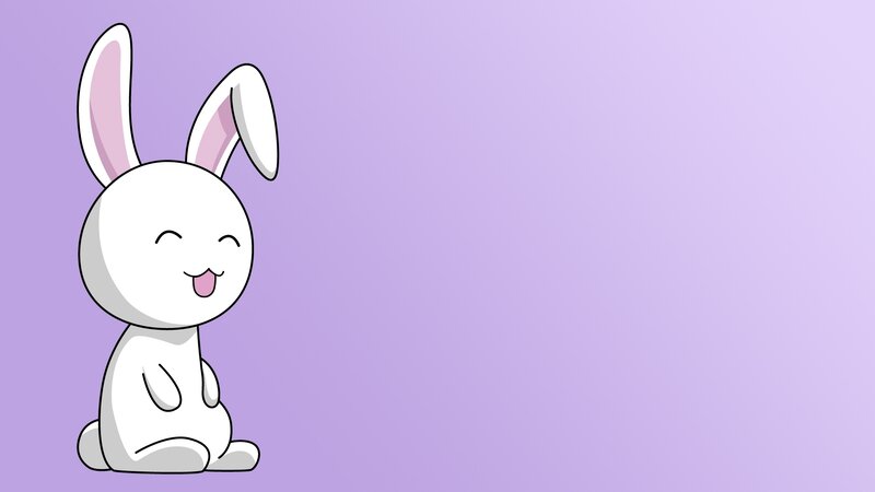 cute white bunny character