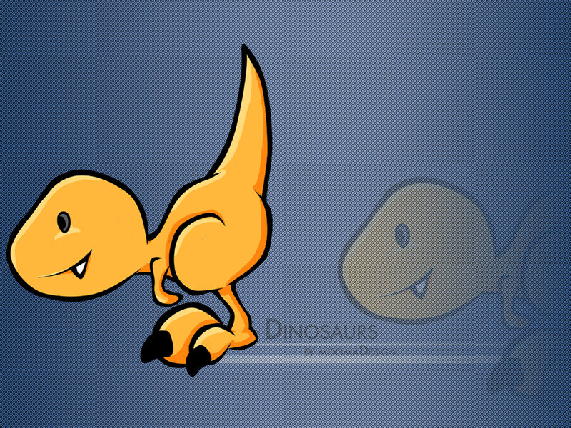 cute yellow dinosaur cartoon