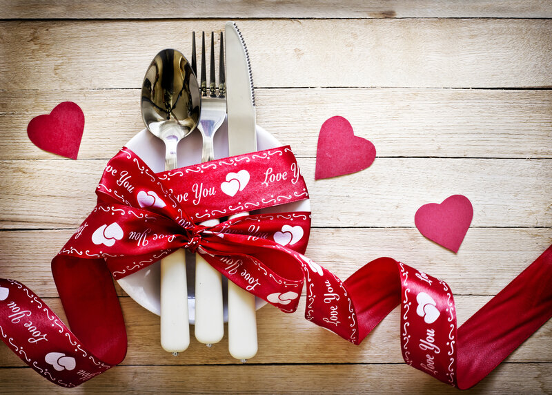 Cutlery with Red Ribbon — Romantic, Photograph
