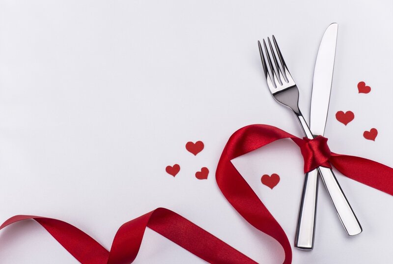 Cutlery with Red Ribbon — Romantic