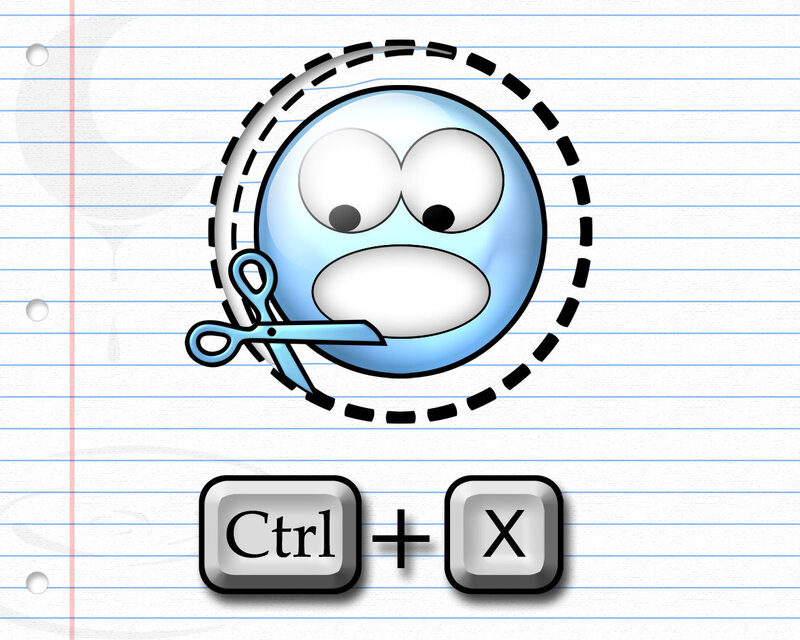 Cutting a cartoon character
