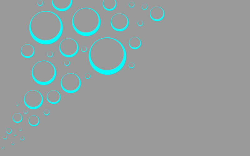 cyan bubbles on gray background