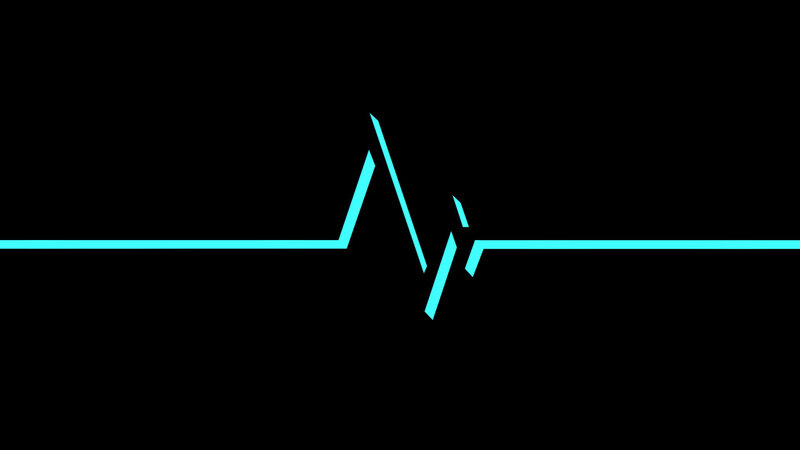 Cyan Heartbeat Line