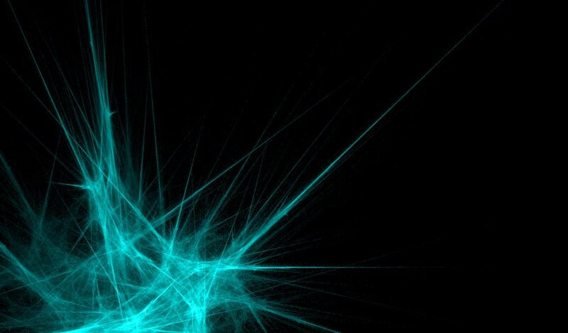 cyan light burst on black
