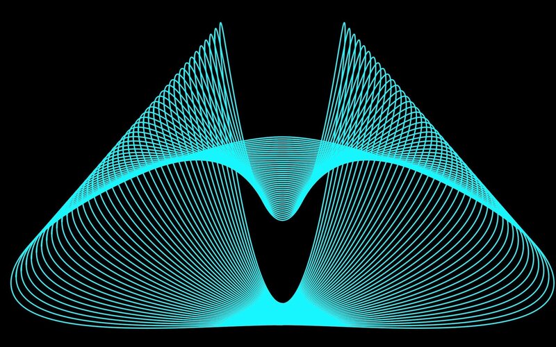 cyan line art abstract design