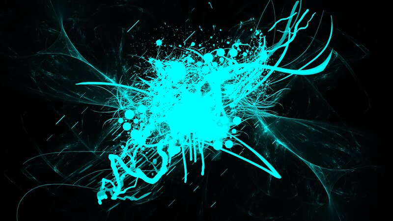 Cyan Splatter Explosion