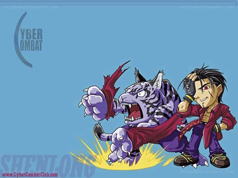 Cyber Combat artwork with character and beast