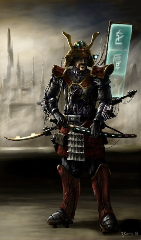 cyber samurai warrior