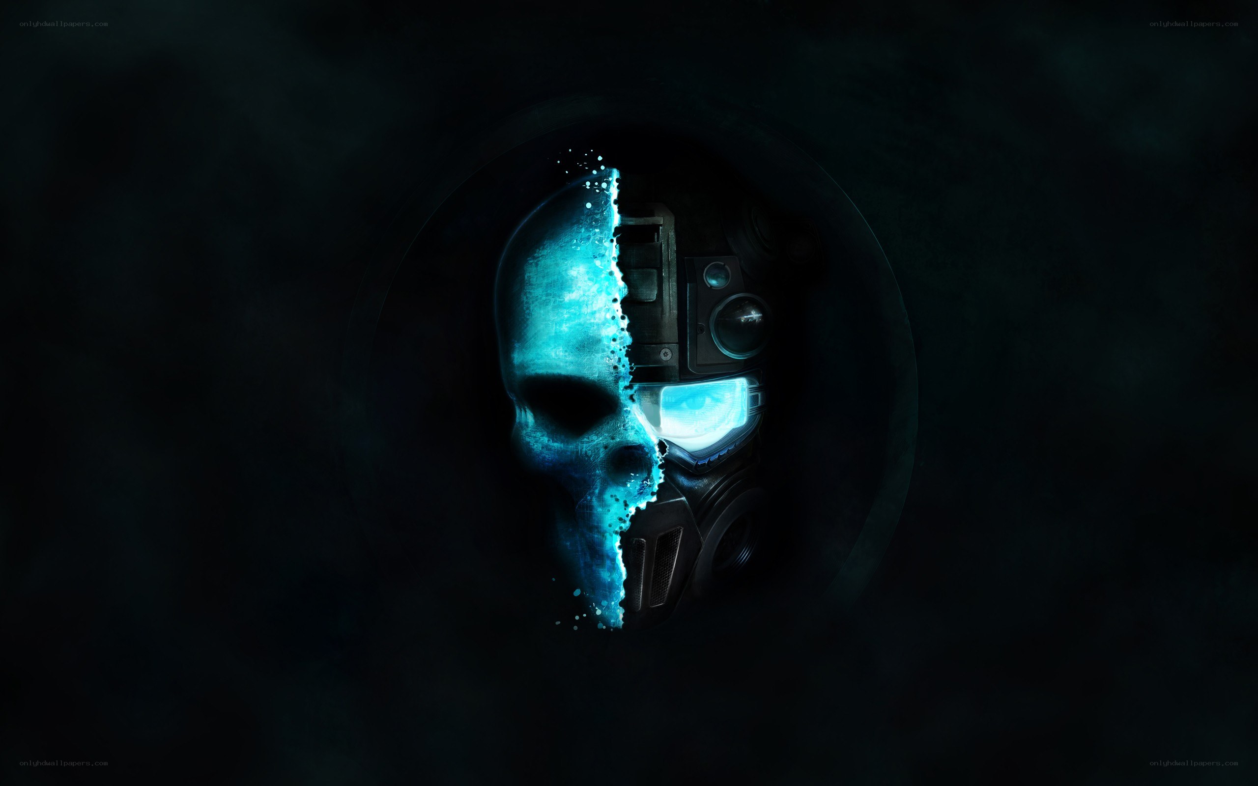 cyber skull helmet logo