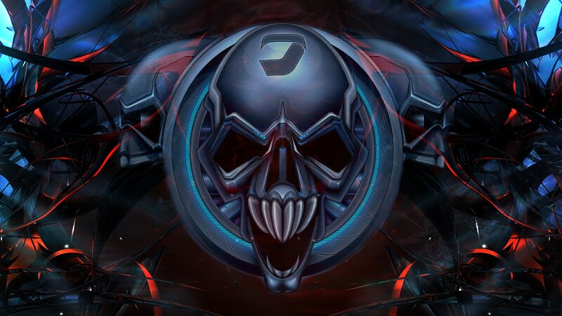 cyber skull logo art