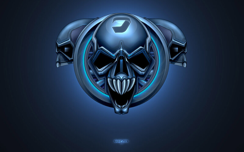 cyber skull logo design
