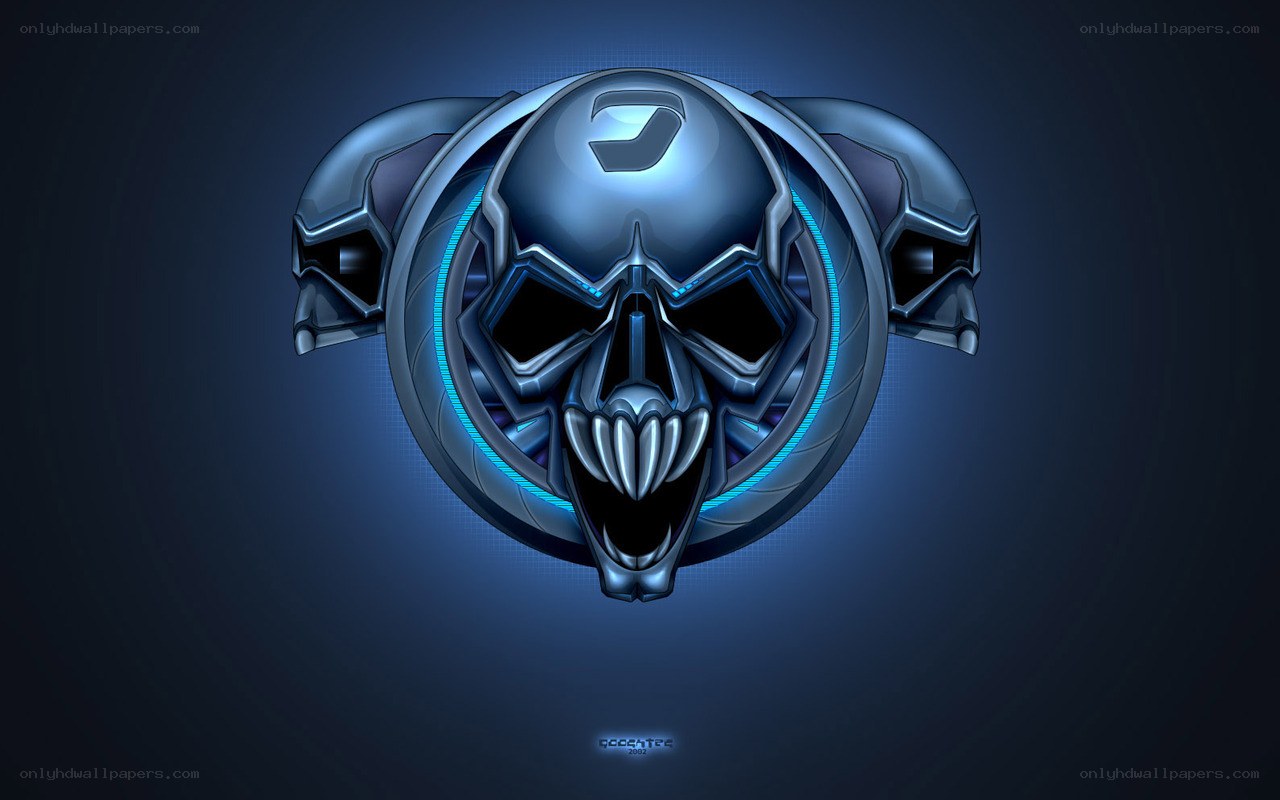 cyber skull logo design
