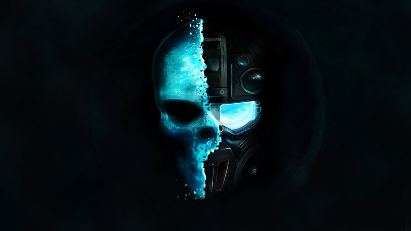 cyber skull split design