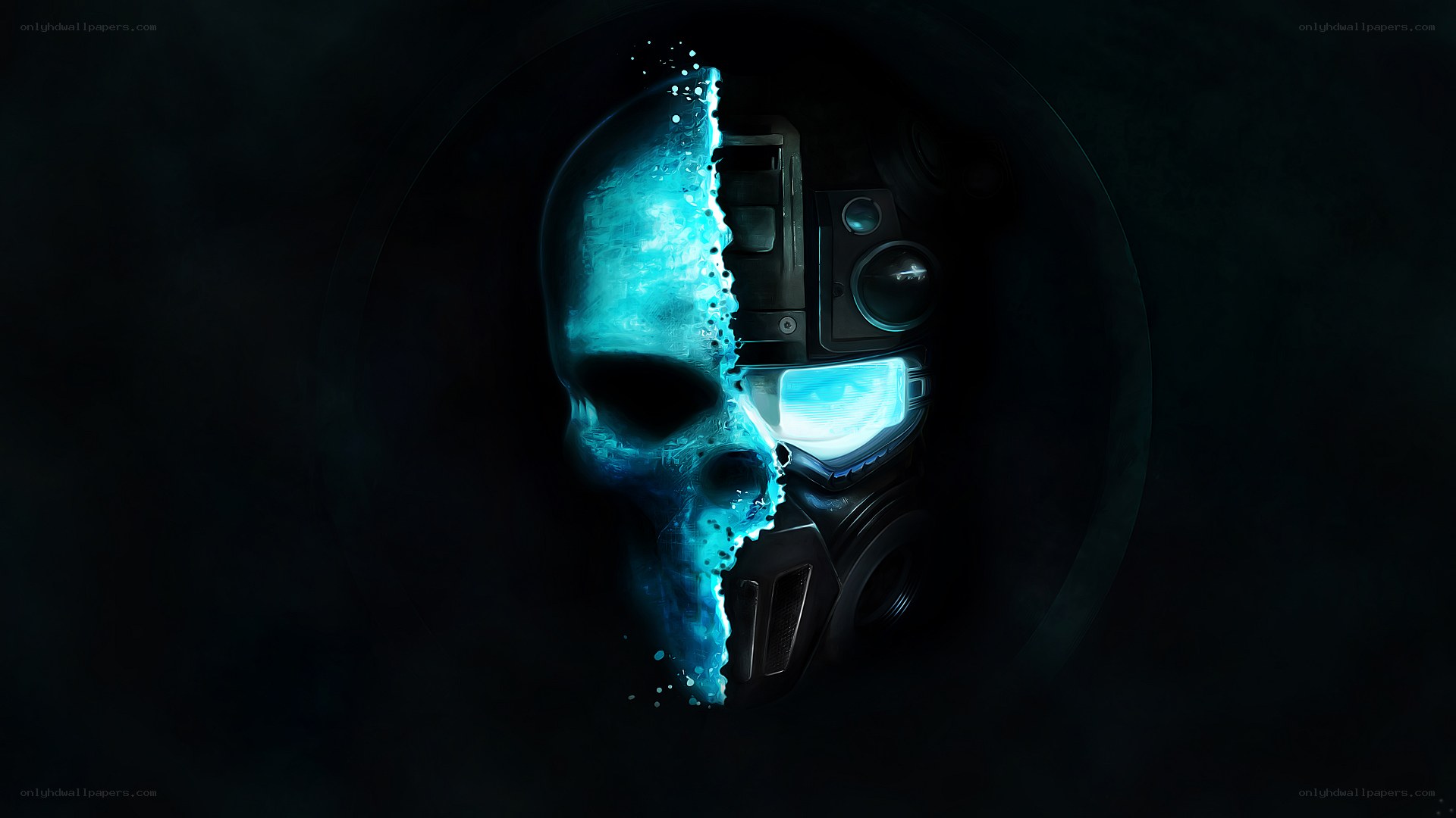 cyber skull split design