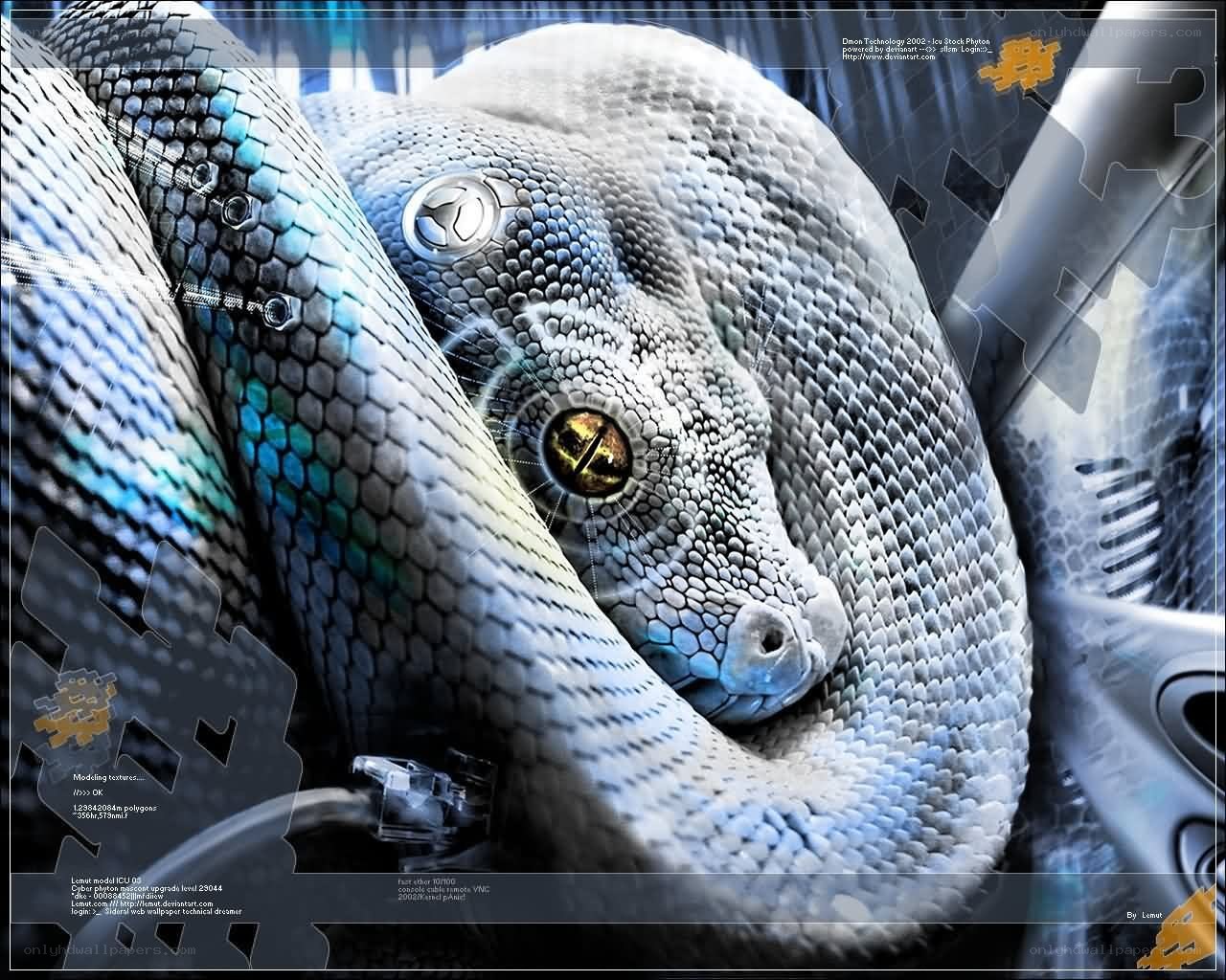 cyber snake with glowing eye