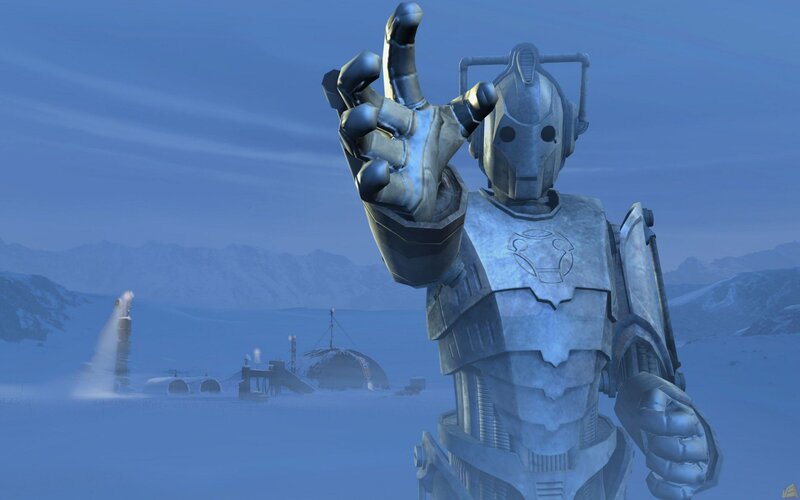 Cyberman in snowy landscape