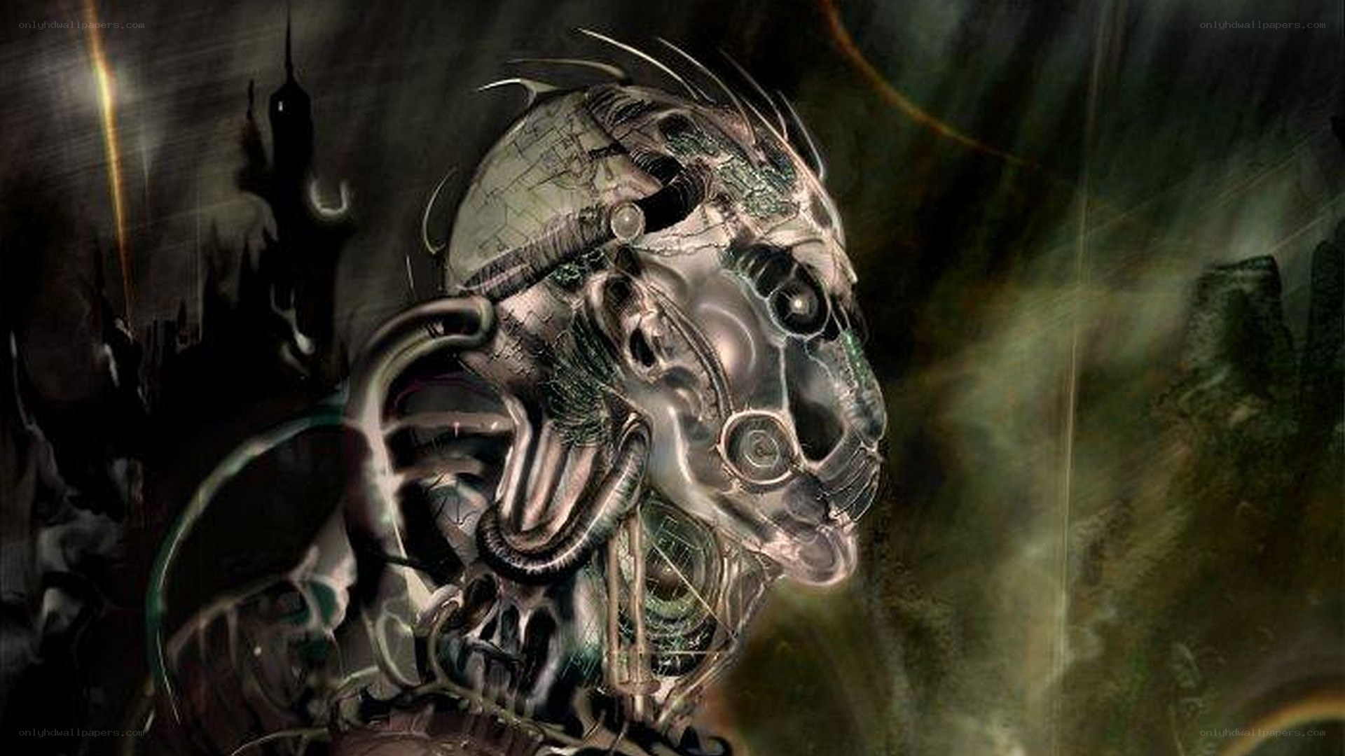 cybernetic alien head