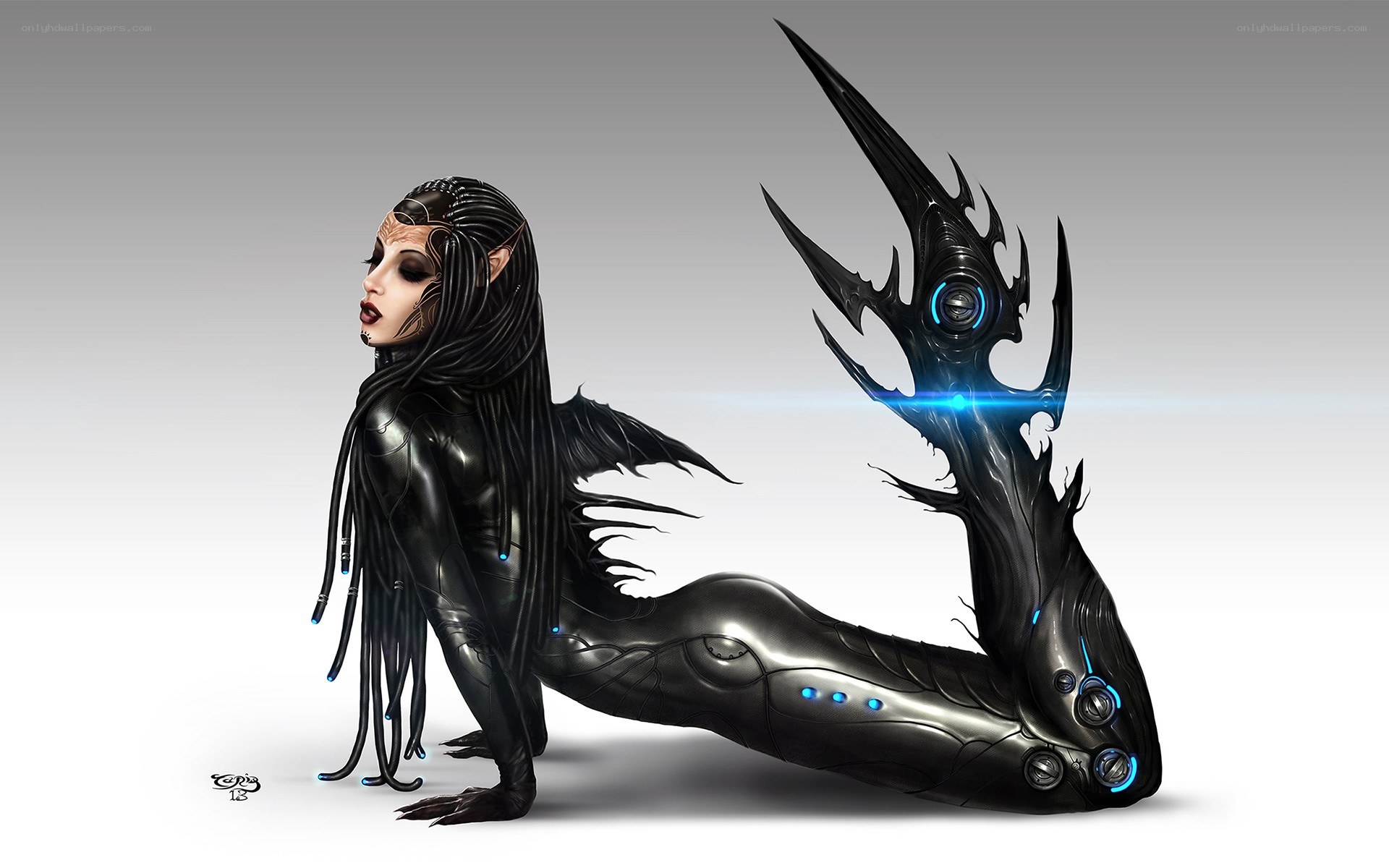 cybernetic alien woman