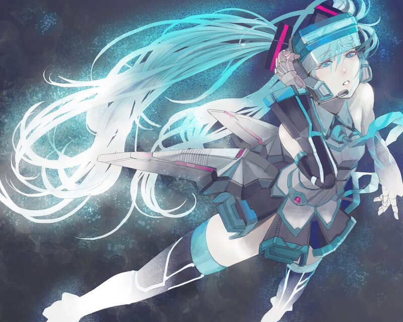 cybernetic anime girl in motion