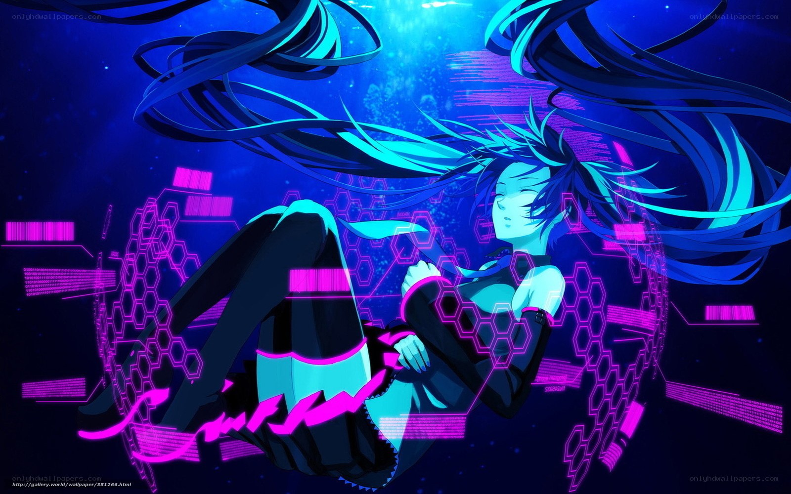 cybernetic anime girl underwater