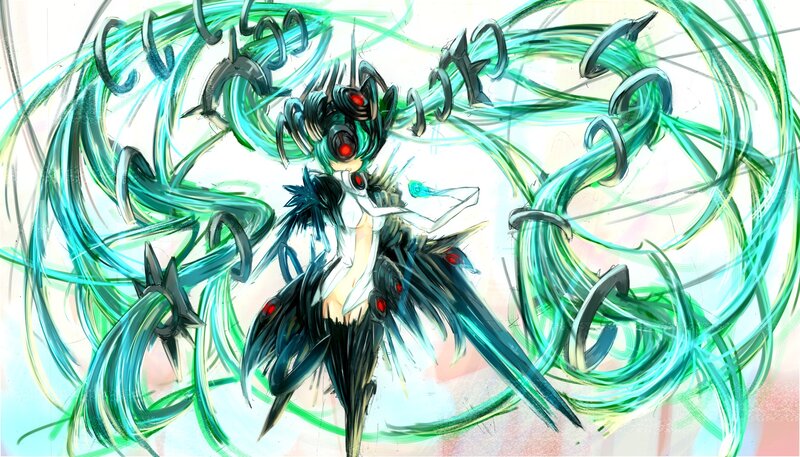 cybernetic character with green energy