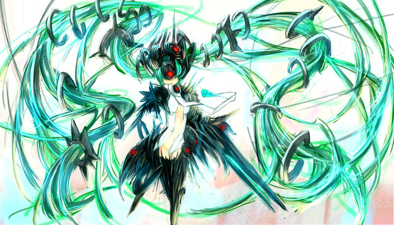 cybernetic character with green energy