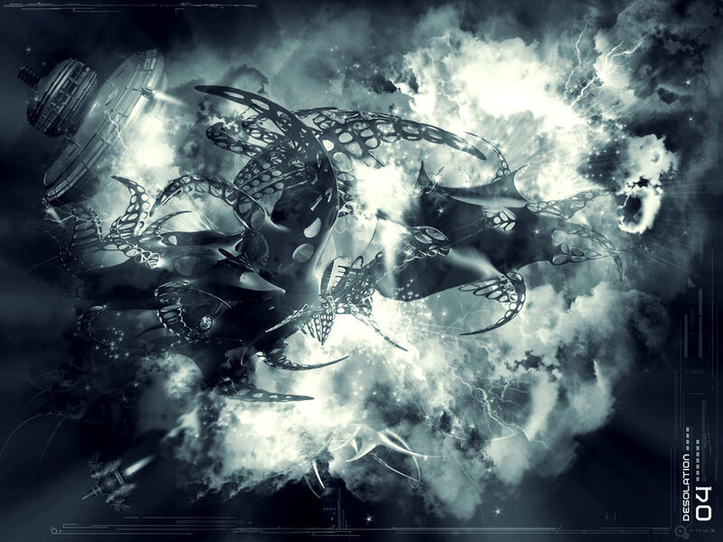 cybernetic creature in storm