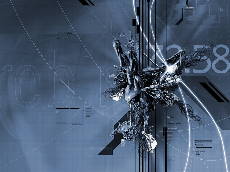 cybernetic creature on digital grid