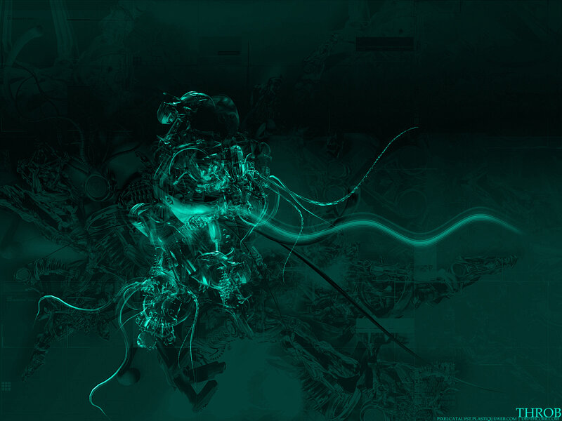 cybernetic entity in teal