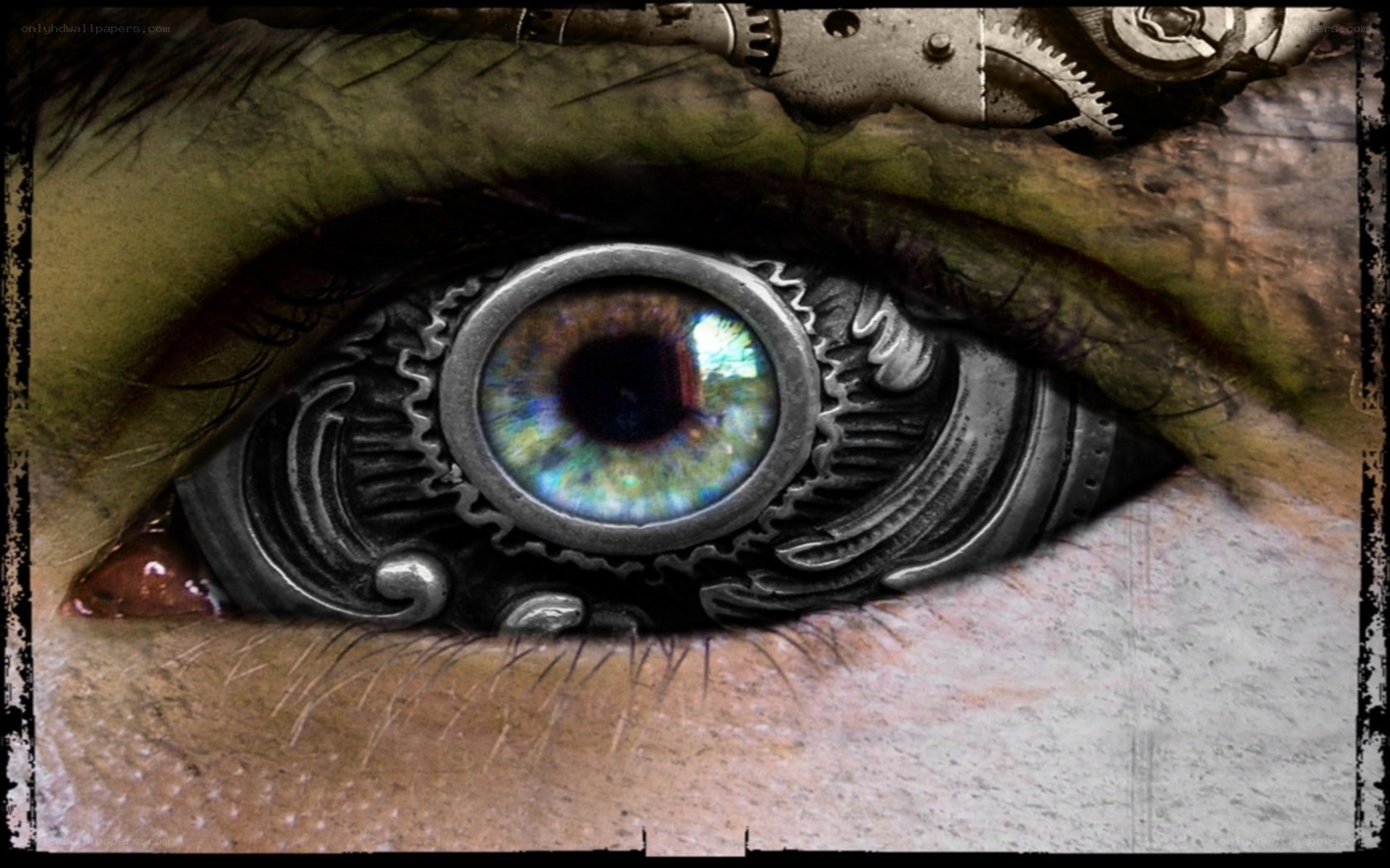cybernetic eye with gears