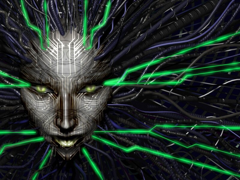 cybernetic face with glowing circuits