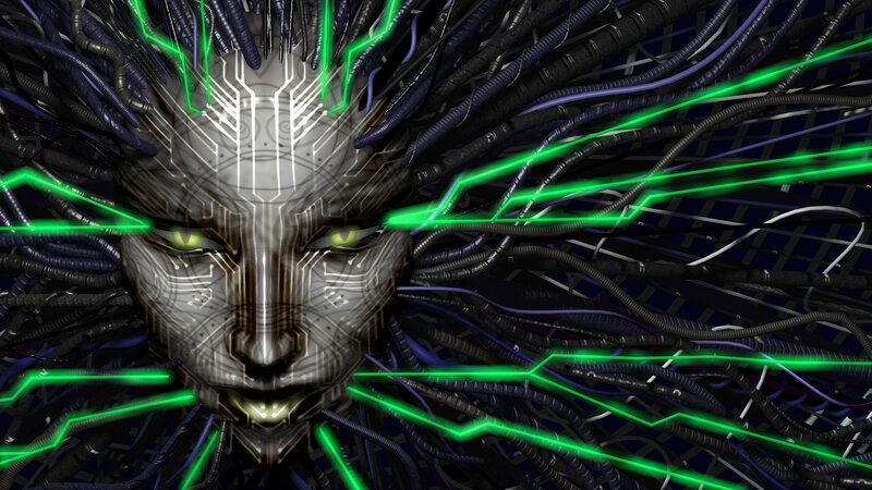 cybernetic face with glowing circuits