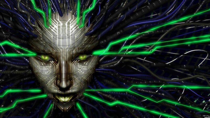 Cybernetic Face with Glowing Lines