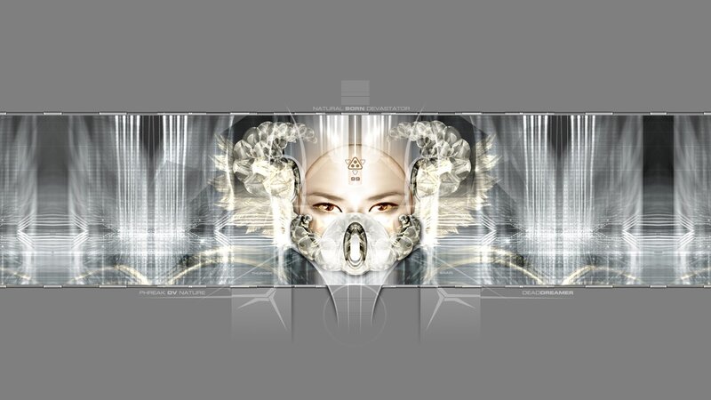 Cybernetic Face with Horns