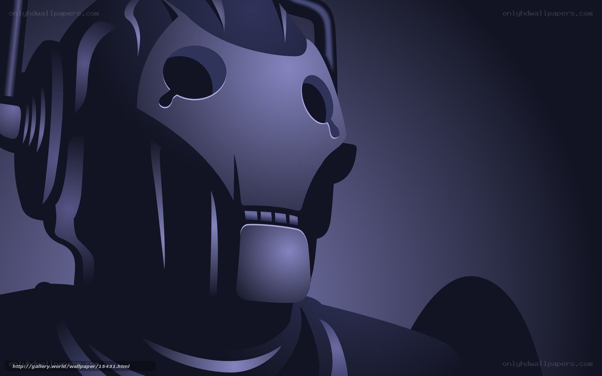 Cybernetic figure in dark tones