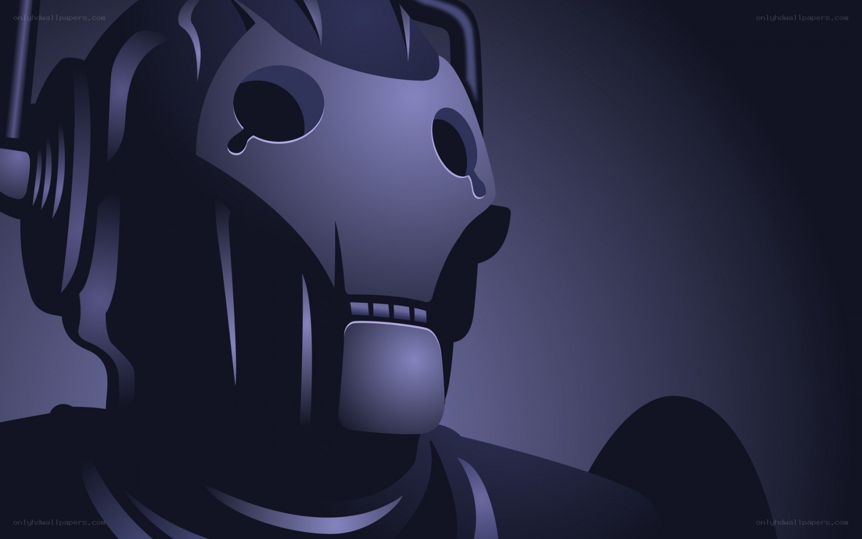 cybernetic figure in shadow