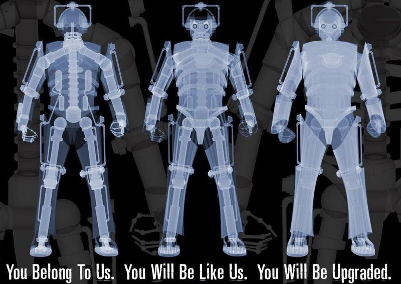 Cybernetic figures x-ray view