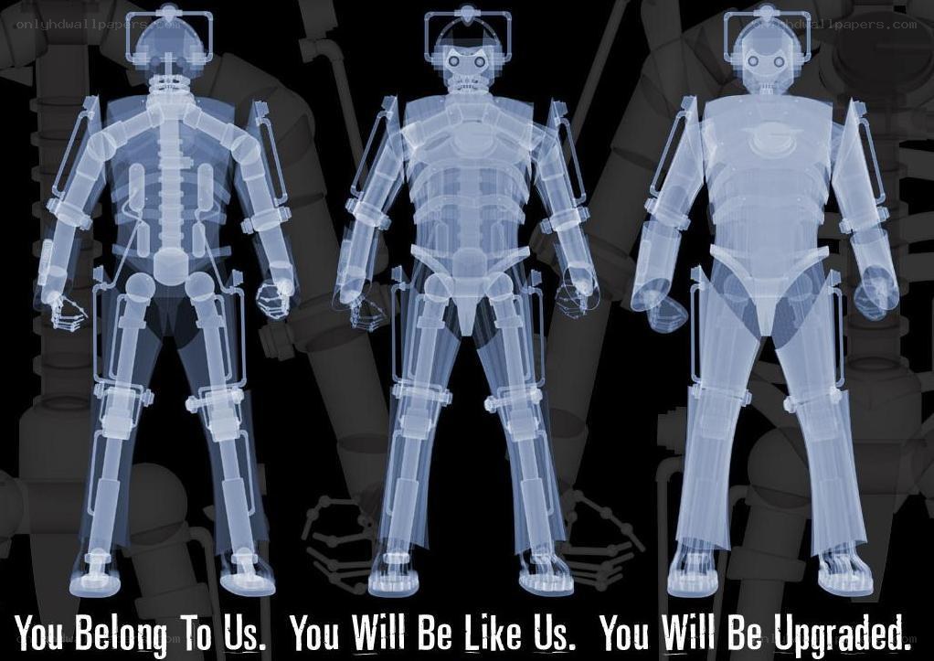Cybernetic figures x-ray view