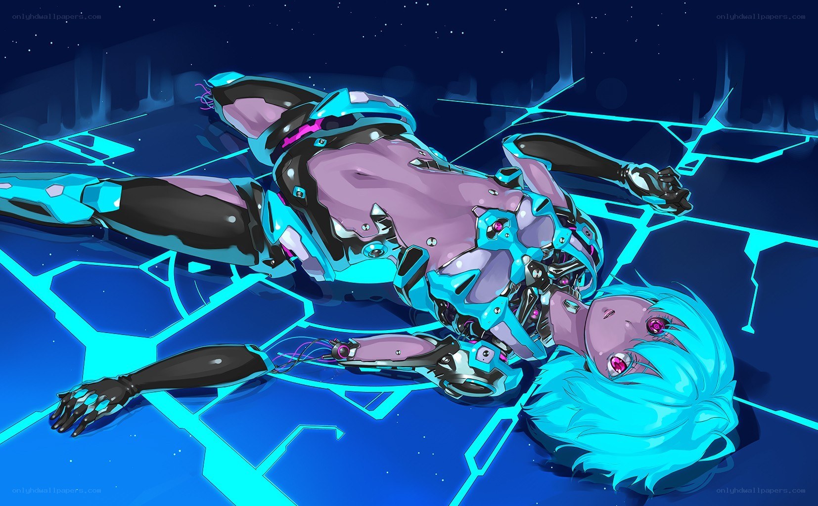 cybernetic girl in space