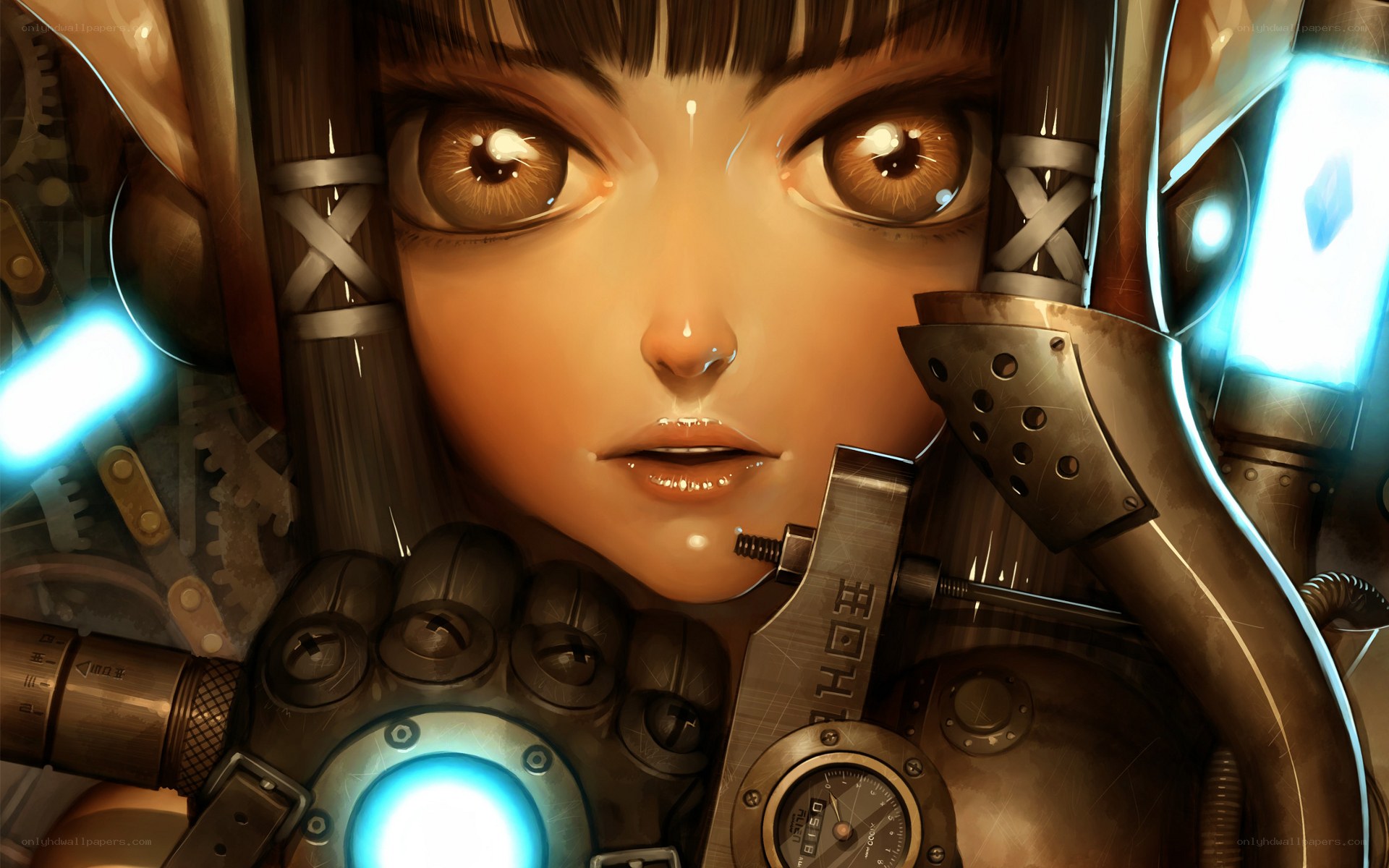 cybernetic girl portrait
