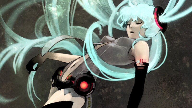 cybernetic girl with glowing hair