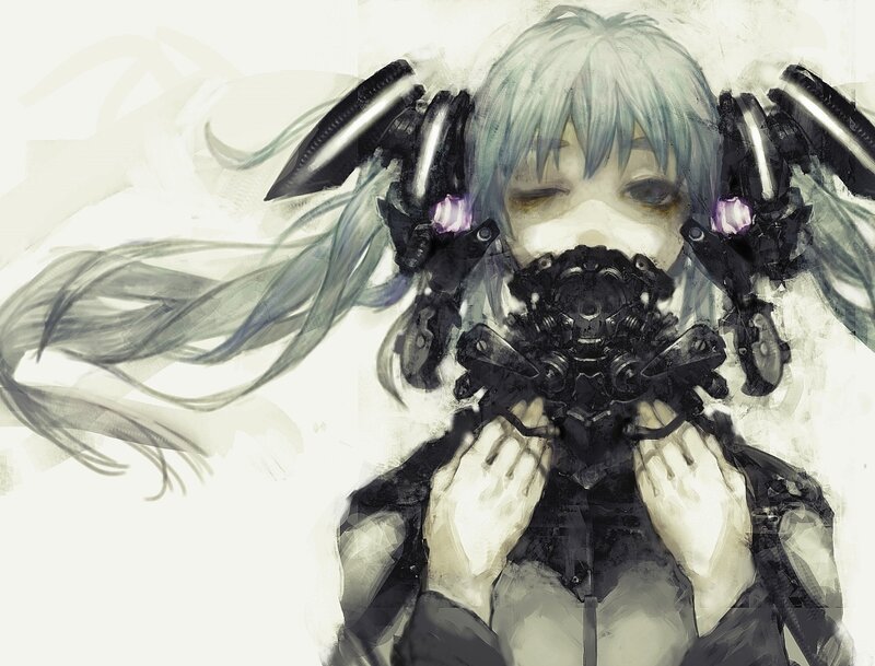 cybernetic girl with mechanical mask