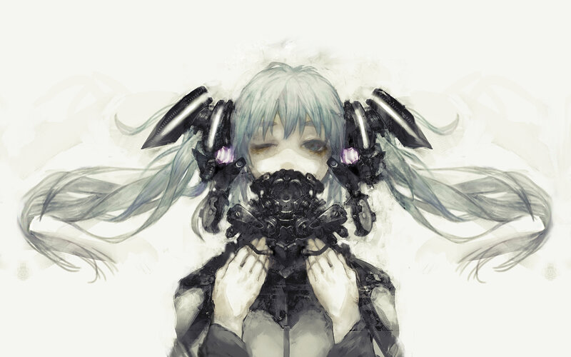 cybernetic girl with mechanical mask
