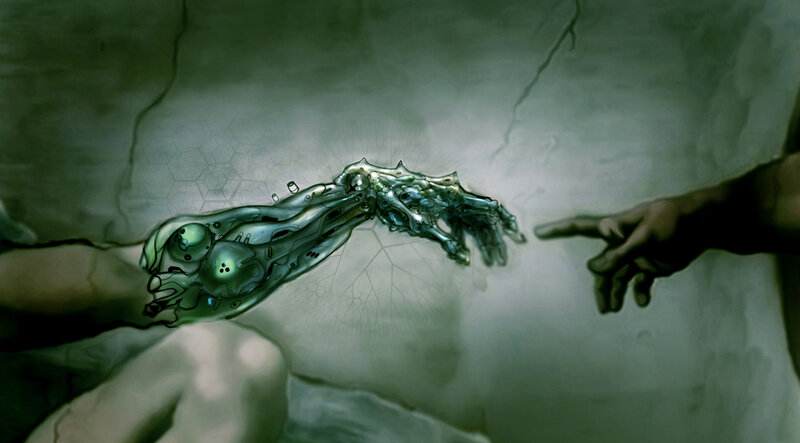 cybernetic hand reaching