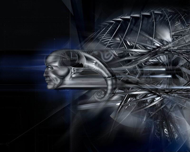 cybernetic head abstract art