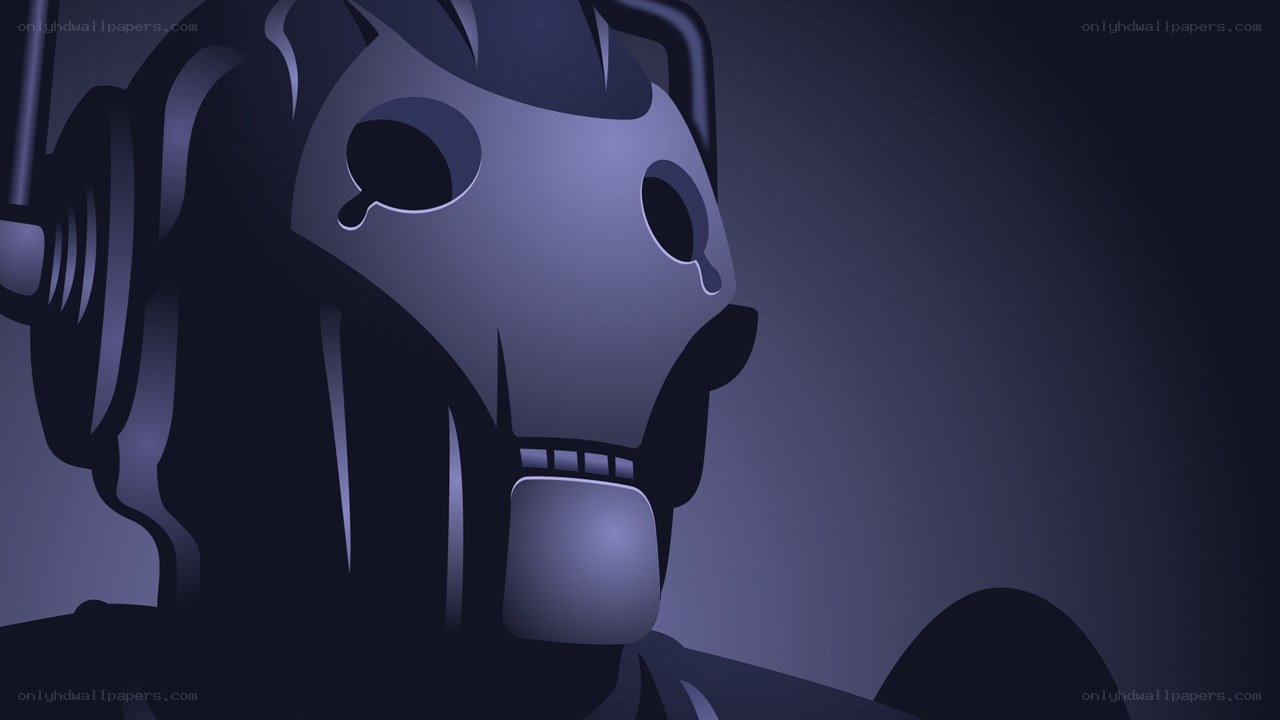 cybernetic head in shadow
