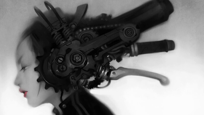 cybernetic head profile