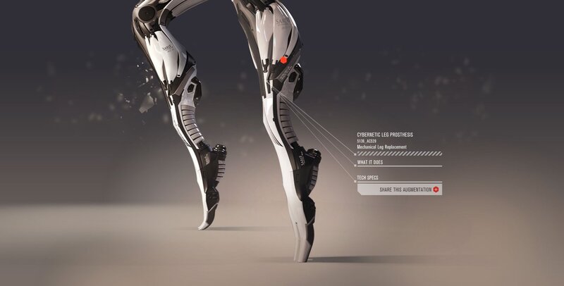 Cybernetic Leg Prosthesis — White, Dramatic
