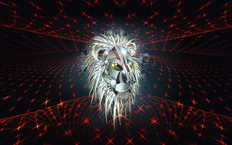 cybernetic lion head